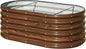 SnugNiture 4x2x1.5ft Raised Garden Bed Outdoor, 17" Tall Galvanized Metal Planter Box, Oval Raised Garden Bed Kit for Planting Vegetables Plants Fruits, Brown