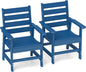 GREENVINES Outdoor Dining Chairs Set of 2 | HDPE | Patio Chair | All-Weather | Blue
