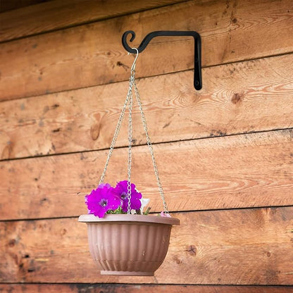 2 Pack 6 Inch Plant Hanger Indoor Outdoor, Hanging Plant Bracket Wall Hooks Decorative Plant Hangers, Bird Feeders, Wind Chimes, Plant Baskets, Black
