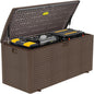 TARKARI Premium Pro Edition 180 Gallon Lockable Resin Deck Box, Waterproof & UV-Resistant Outdoor Storage Box for Outdoor Cushion Storage, Garden Tools & Pool Accessories Storage, Brown