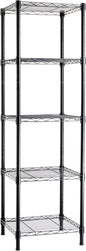 Amazon Basics 5-Shelf Tower Adjustable Storage Shelving Unit for Garage, Rust-Resistant Steel, 150 lbs Per Shelf, 16"W x 16"D x 54"H, Black