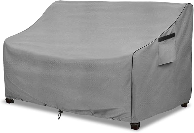 Sofa Cover for Patio Loveseats and 3-Seat Sofas, Waterproof Polyester in Grey
