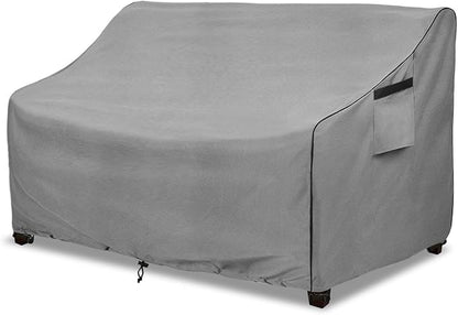 Sofa Cover for Patio Loveseats and 3-Seat Sofas, Waterproof Polyester in Grey