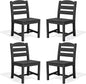 SERWALL Outdoor Dining Chairs Set of 4, All-Weather HDPE Patio Chair with 19.7" Widened Seat, for Backyard, Garden, Black