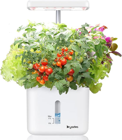 Indoor Garden Planter Growing Systems Soil plant pot indoor Small Smart Soil Gardening System with 17 Watts LED Grow Light Auto Timer Self-Watering Planter Pot Gifts for Mom Women (No Seeds&Soil)