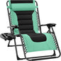 Best Choice Products Oversized Padded Zero Gravity Chair, Folding Outdoor Patio Recliner, XL Anti Gravity Lounger for Backyard w/Headrest, Cup Holder, Side Tray, Polyester Mesh - Green/Black