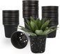 100 Packs 6 Inch Nursery Pots, 4 5 6 Inches Plastic Nursery Pots for Plants with Drainage Holes, Seed Starting Garden Pots of Flower Plant Container for Succulents, Transplanting (100, 6 Inch)