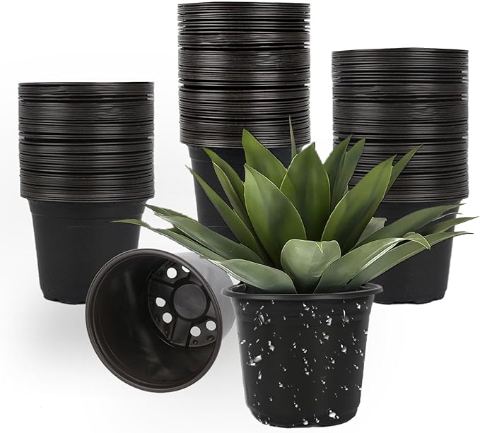 100 Packs Nursery Pots,3 Inches Plastic Nursery Pots for Plants with Drainage Holes, Seed Starting Garden Pots of Flower Plant Container for Succulents, Cuttings, Transplanting (100, 3 Inch)