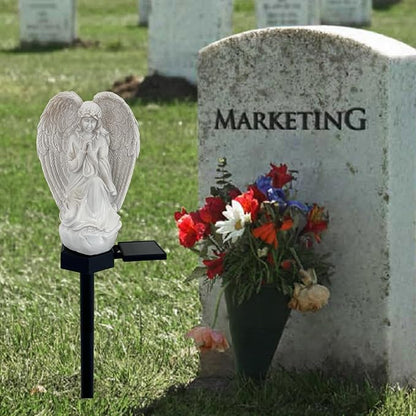 Solar Garden Angel Lights, Waterproof Outdoor Garden Angels Statue Decorations Angel Solar Lights for Cemetery Gravesite Grave Outside Yard Patio Lawn Porch