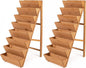 Giantex 8-Tier Wooden Vertical Raised Garden Bed Set of 2, Freestanding Plant Stand with Legs for Herbs Vegetables Fruits, Indoor Outdoor Tiered Wood Planter Box Flower Rack for Patio, Balcony & Yard