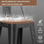 Barstools, Set of 4 Black Metal Outdoor Counter Stools, 32.7 Inch Tall