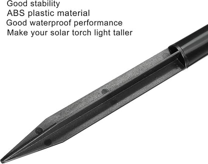 MECCANIXITY Plastic Ground Spikes 8.2 Inch Landscape Stakes with Extension Pole Light Replacement for Solar Torch Lamps of Garden Pathway, 2 Set