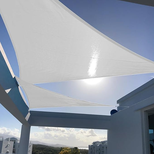 SUNNY GUARD Custom Size 17'x17'x17' Silver Grey Sun Shade Sail Triangle UV Block Shade for Backyard Yard Patio Deck Garden(Customized)
