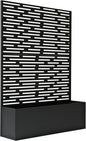 Oakland Living 6 ft. X 4 ft. Black Freestanding Metal Privacy Screen Room Divider with Flower Box