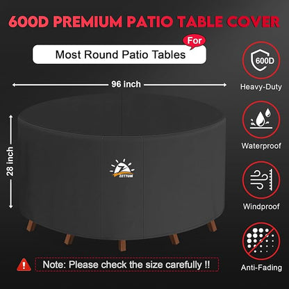 Zettum Round Patio Table Cover 96 Inch - Image 2