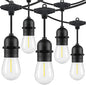 Lakumu 48FT LED Outdoor String Lights for Patio with Waterproof Shatterproof E12 S14 Edison Bulbs 5000K Daylight White Dimmable Linkable Hanging Light Strings for Deck Pergola Bistro Cafe Balcony Bar