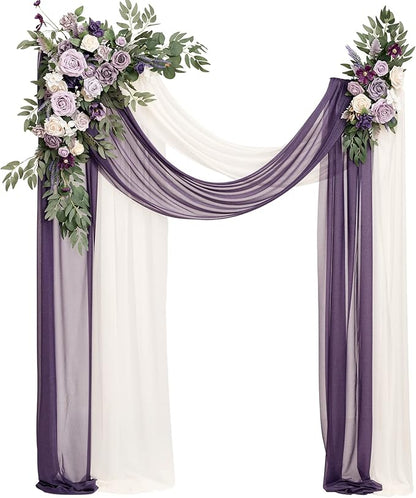 Artificial Flowers for Wedding Arch, Lilac Foam and Silk, 4-Piece Set