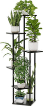 Bamworld Tall Plant Stand Indoor 6 Tier Plant Holder for Multiple Plants Corner Shelf Stand for Patio Garden Balcony Living Room Bedroom Dark Brown