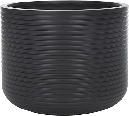 SAFAVIEH Outdoor Collection Nardo Black Cement Ficonstone Planter Pot
