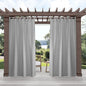 Exclusive Home Cabana Solid Indoor/Outdoor Light Filtering Hook-and-Loop Tab Top Curtain Panel Pair, 54"x144", Cloud Grey
