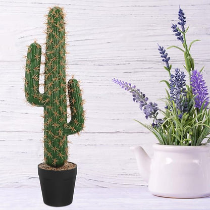 ABOOFAN Artificial Saguaro Cactus in Pot Faux Succulent Plant 20.86In Large Fake Potted Cacti Decorative Bonsai for Home Office Garden D Cor