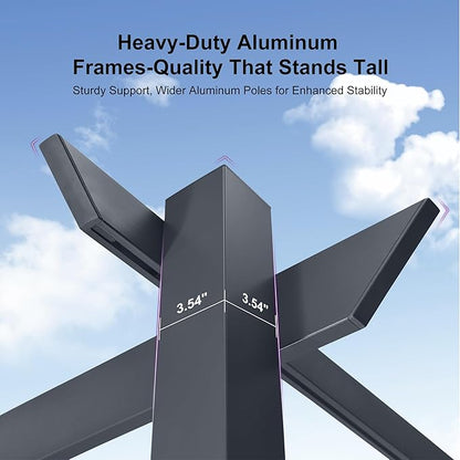 PURPLE LEAF 10' x 13' Aluminum Outdoor Pergola Wind-Resistant Retractable Pergola with Double Sun Shade Canopy Heavy-Duty Metal Pergola for Patios Backyard Deck Garden, Khaki