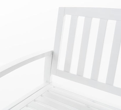 Christopher Knight Home Loja Outdoor Acacia Wood Bench, Pu White