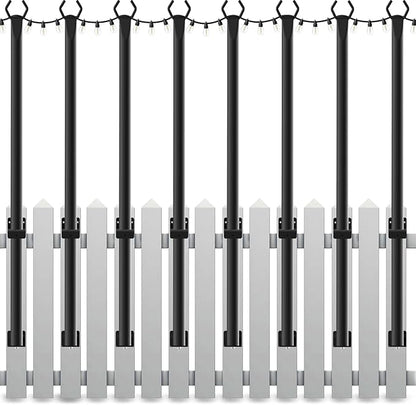 8Pack String Light Poles,5 Ft Light Poles for Outside String Lights,Outdoor Lights Pole with Fork,Metal Poles Stand for Patio Deck Backyard