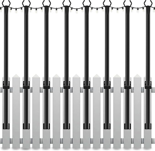 8Pack String Light Poles,5 Ft Light Poles for Outside String Lights,Outdoor Lights Pole with Fork,Metal Poles Stand for Patio Deck Backyard