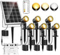 MEIKEE 6 in 1 Solar Spotlights Outdoor, 6W/6V Solar Powered Landscape Lights IP66 Waterproof Auto On/Off Landscape Spotlights with 3 Colors 56ft Cord for Garden Path Yard Patio Light