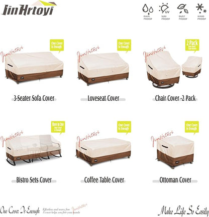 JinHrtoyi 3-Seater Outdoor Couch Cover, 79Wx38Dx35H inches Outdoor Furniture - Image 5