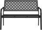 Grand patio 50" Outdoor Bench, Garden Benches with Anti-Rust Metal Powder Coated Frame, Patio Bench for Front Porch Park Outside Furniture Decor, Black