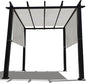 Universal Pergola Replacement Canopy Shade Cover with Breathable HDPE Fabric & Rod Pockets for 10 x 10 FT Pergola, Canopy Size: 192'' L x 106'' W (Smoke Tan)