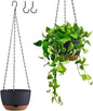 Hanging Planters for Indoor Plants, Set of 2 8/10 Inch Self-Watering Hanging Pots with Drainage Hole & Removable Water-Storage Tray II Screw-in Hooks