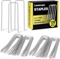 HongWay 120 Pack 4 Inch Landscape Garden Staples, Garden Stakes Galvanized 12 Gauge SOD Ground Stakes Landscaping Fabric Pins Yard Staples for Lawn Turf Hose Irrigation Tubing