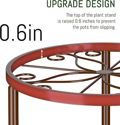 5-Pack Decent Metal Plant Stands, Heavy Duty Flower Pot Stands for Multiple Plant, Anti-Rust Iron Plant Pot Shelf, Decoration Racks for Home Indoor and Outdoor (5 Pack Bronze)