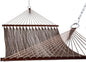 Lazy Daze Hammocks 10.5 FT Double 2 Person Caribbean Rope Hammock, Hand Woven Polyester Hammock with Spreader Bars for Outdoor Backyard Patio Poolside, 450 LBS Capacity, Brown