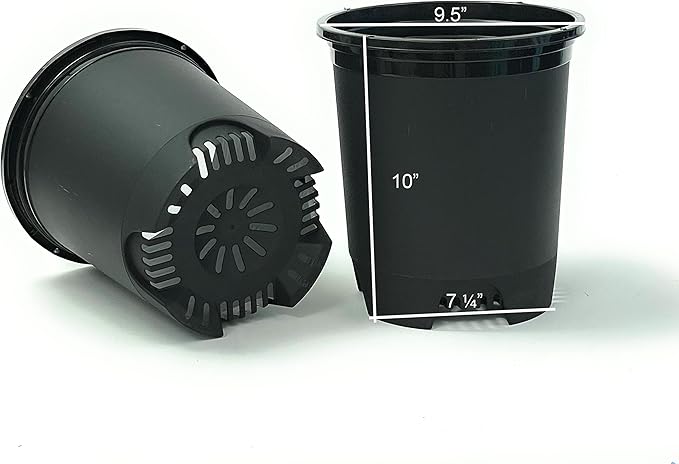 3 Gallon Nursery Pot Plastic Planters for Outdoor Indoor Plants Gardening 6-Pack Flower Pots Plant Pots with Drainage Holes