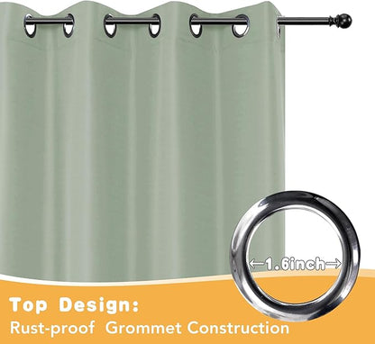 HolidayIdeas Outdoor Curtains for Patio Waterproof, 4 Panels - 54 x 108 Inch - Privacy Protection & Light Filtering Curtains Grommet Outside Curtains for Porch, Backyard (Sage Green)
