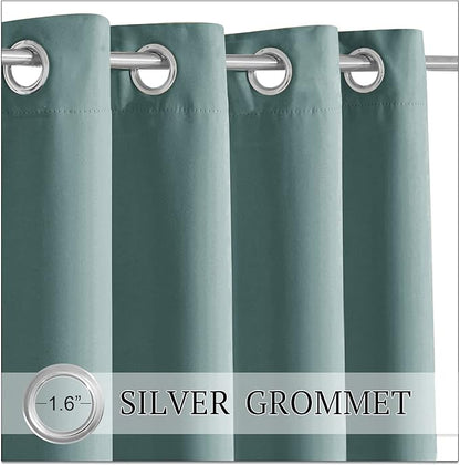 RYB HOME Patio Curtains Outdoor - Waterproof Privacy Curtains UV Protection Blackout Draperies for Porch Arbor Open Door Carport Garage Garden Lawn, Wide 100 x Long 84, 1 Pc, Greyish Blue