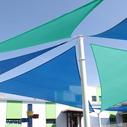 E&K Sunrise 13' x 13' x 13' Sun Shade Sail Triangle Canopy Shade Cover UV Block for Patio Backyard Garden Outdoor (Blue)