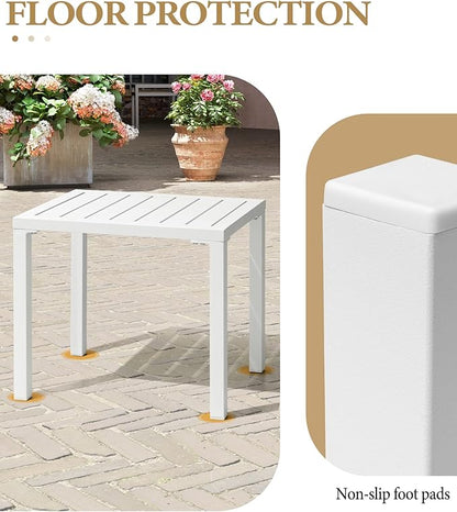 Crestlive Products Outdoor Side Table,Aluminum Rectangular Side/End Table, Small Patio Coffee Bistro Table for Outdoor Indoor
