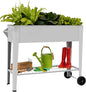 𝐑𝐚𝐢𝐬𝐞𝐝 𝐆𝐚𝐫𝐝𝐞𝐧 𝐁𝐞𝐝 𝐎𝐮𝐭𝐝𝐨𝐨𝐫 Elevate Herb Garden Planter Box Outdoor Raised Planter Box with Legs On Wheels for Vegetables Flower Tomato Patio Backyard
