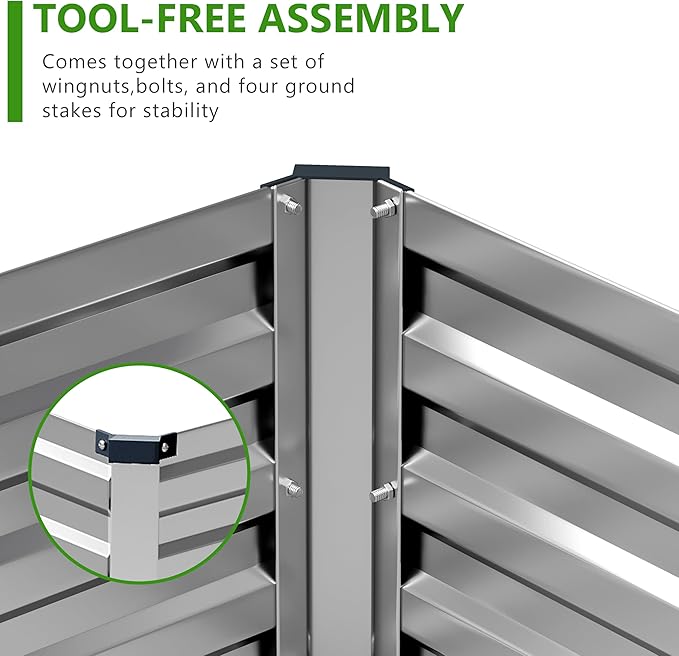 2PCS 12x3x1ft Galvanized Raised Garden Bed Kit,Metal Planter Box for Vegetables,Flowers,Herbs Durable Rust-Resistant Patio Gardening Beds,Silver