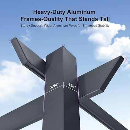 PURPLE LEAF 10' x 13' Aluminum Outdoor Pergola Wind-Resistant Retractable Pergola with Double Sun Shade Canopy Heavy-Duty Metal Pergola for Patios Backyard Deck Garden, Navy Blue