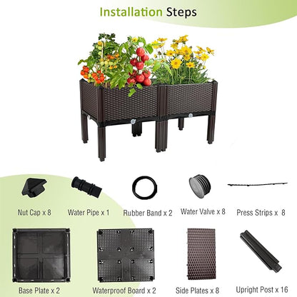 Raised Garden Bed with Legs Planters for Outdoor Plants pots Elevated Garden Boxes Garden Patio Balcony Deck to Planting Flowers Vegetables Tomato and Herbs