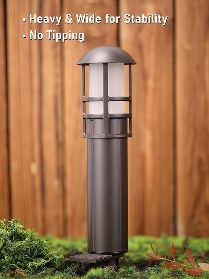 LEONLITE LED Low Voltage Landscape Pathway Lights, 3W 12V AC/DC Path Lighting, CRI90+, IP65 Waterproof, ETL Listed, Oil Rubbed Bronze Aluminum Housing, 3000K Warm White, Pack of 4