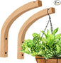 Wooden Plant Hangers - Hanging Plant Hooks for Indoor Outdoor, Wood Hanging Wall Plant Hooks Heavy Duty for Flower Pots Wind Chimes and Bird Feeders(2-Pack,8-Inch)