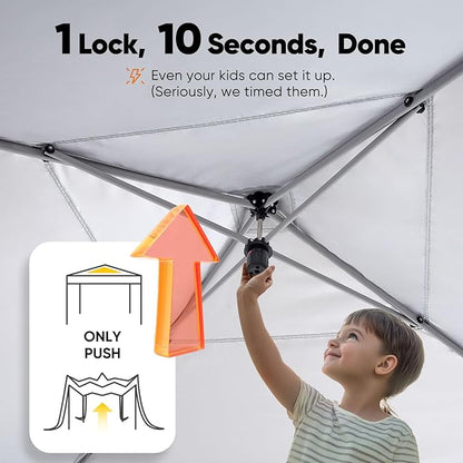 Quictent Privacy 8x8 Pop up Canopy Tent with Sidewalls and Roll-up Ventilated Windows, One Person Easy Setup, Outdoor Commercial Gazebo Shelter Enclosed Waterproof, Bonus 4 Sandbags
