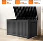 Deck Box 230 Gallon Black Resin Patio Storage Bench